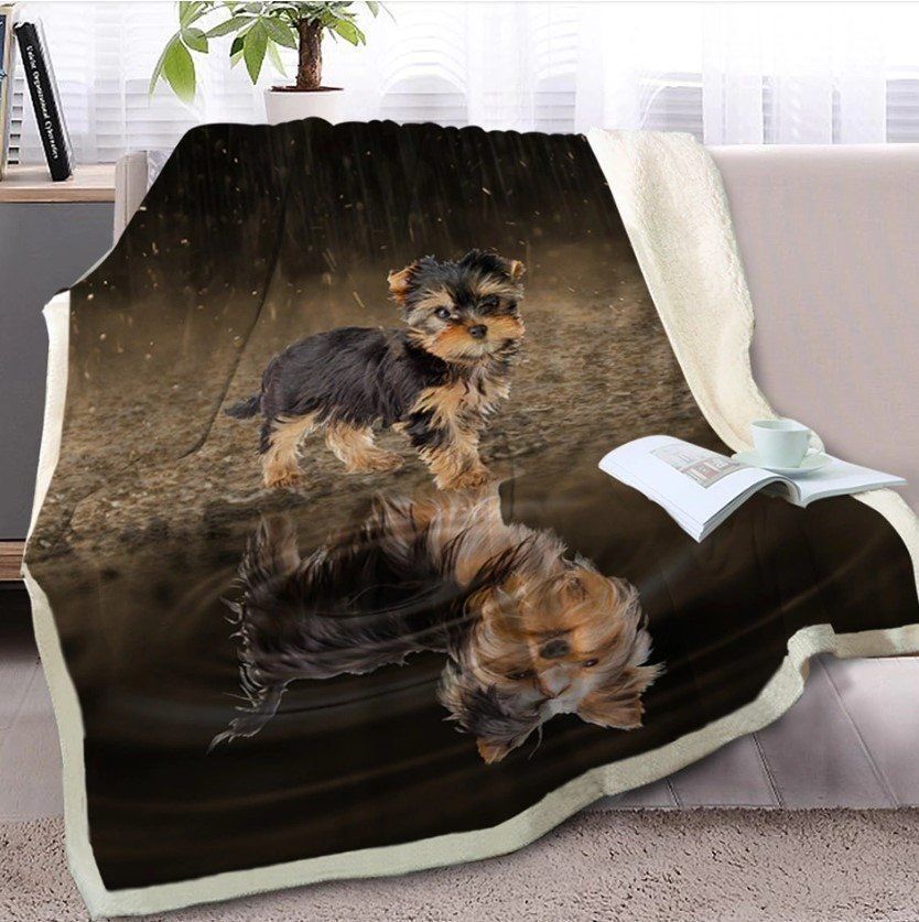 Yorkie CL150882MD Sherpa Fleece Blanket