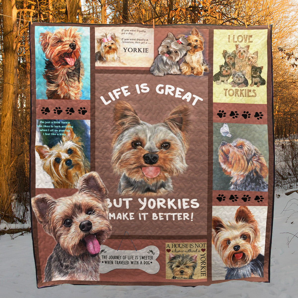 Yorkie CLH0612673Q Quilt Blanket