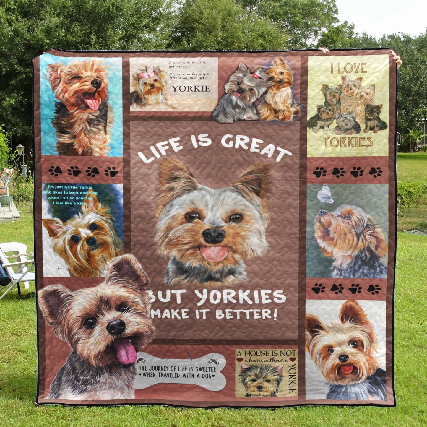 Yorkie CLH0612673Q Quilt Blanket