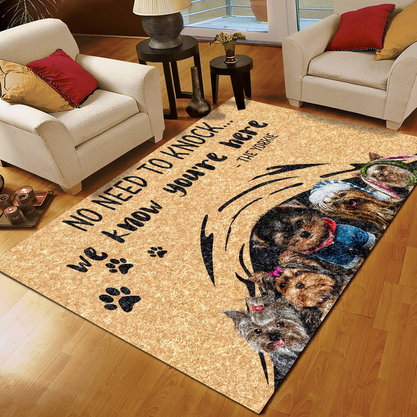 Yorkie No Need To Knock CLA1910093R Rug