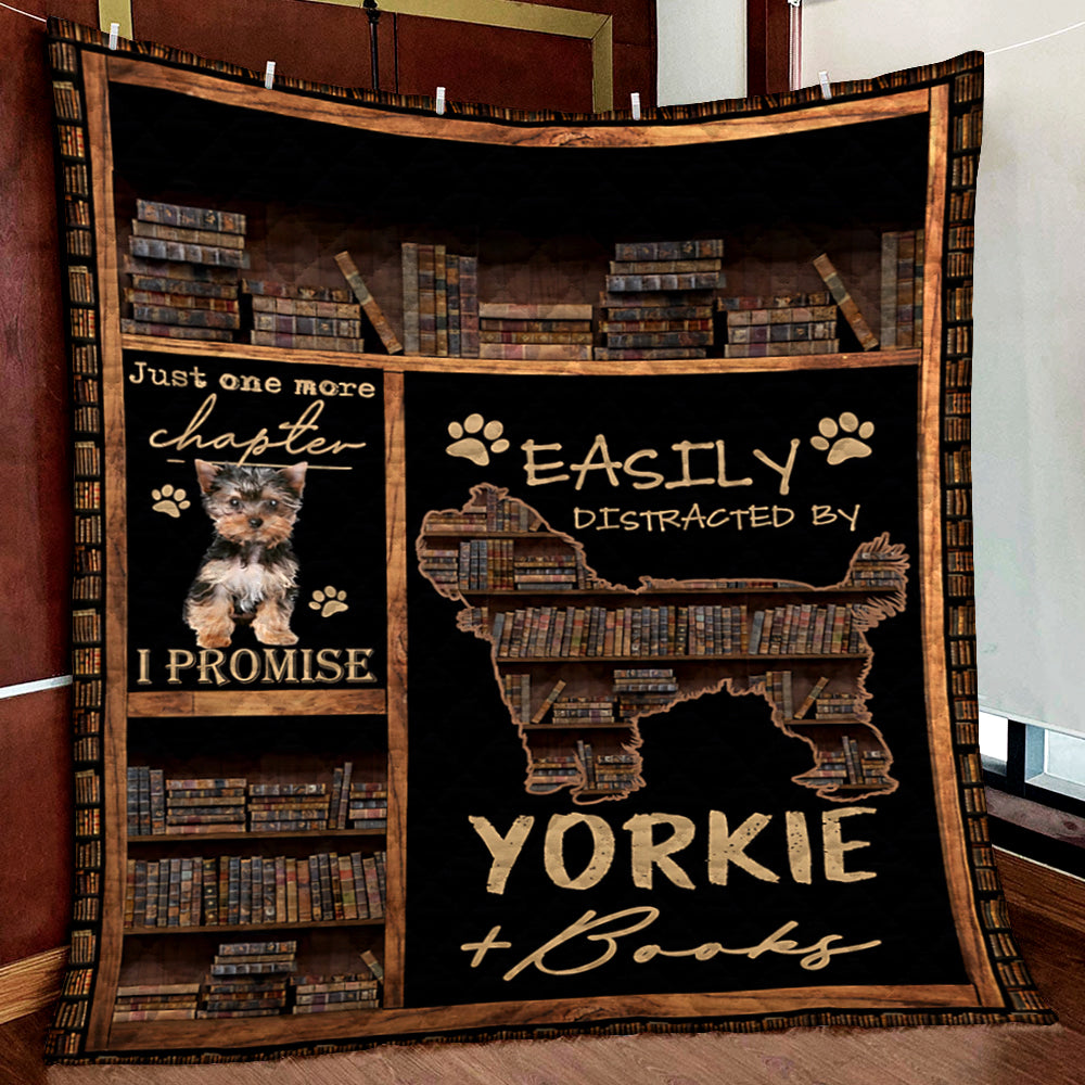 Yorkie and Book Quilt Blanket MN031113