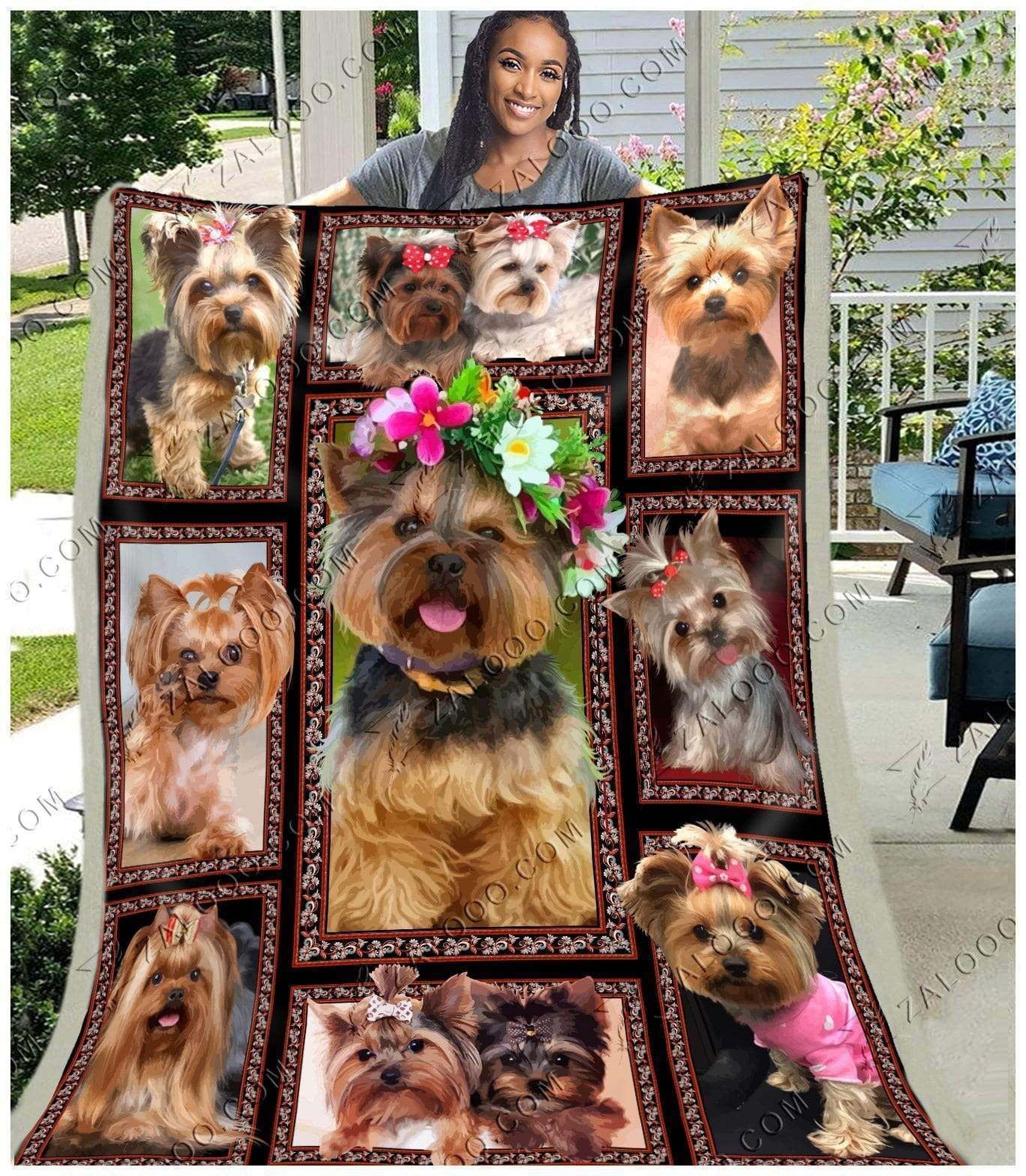 Yorkshire Terrier CL270866MDF Sherpa Fleece Blanket