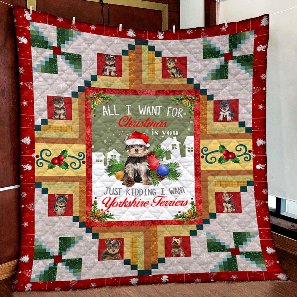 Yorkshire Terrier Christmas Quilt Blanket MN291005