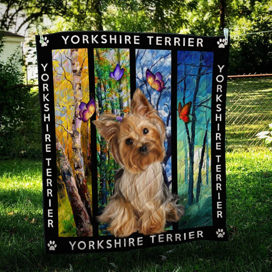 Yorkshire Terrier Four Seasons CL10100256MDQ Quilt Blanket