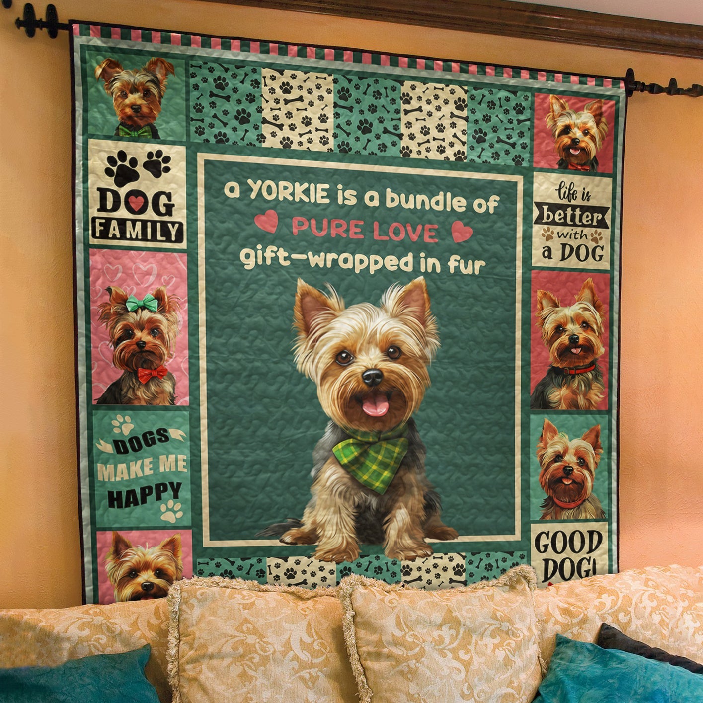 Yorkshire Terrier HM191013D Art Quilt