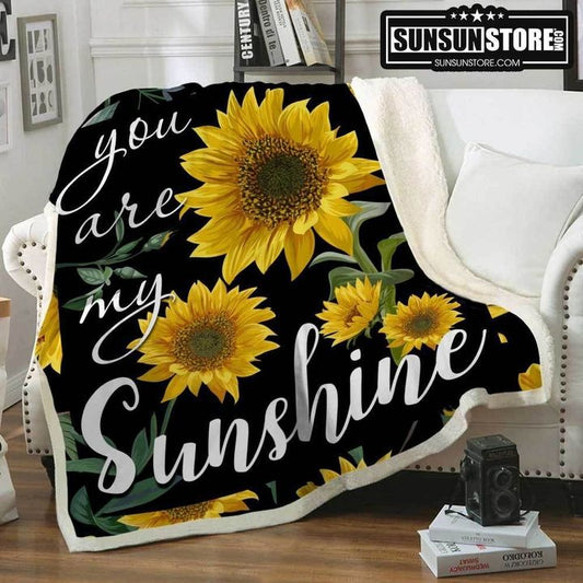 You Are My Sunshine Sunflower CL2100306MDF Sherpa Fleece Blanket