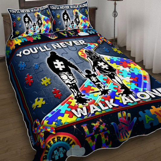 You'll Never Walk Alone Autism Quilt Bedding Set CLH0410001
