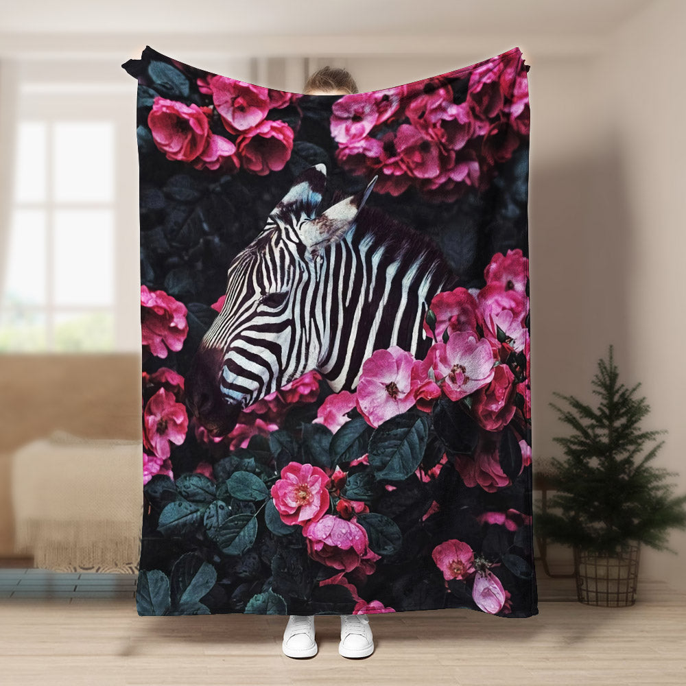 Zebra DN161099F Sherpa Fleece Blanket