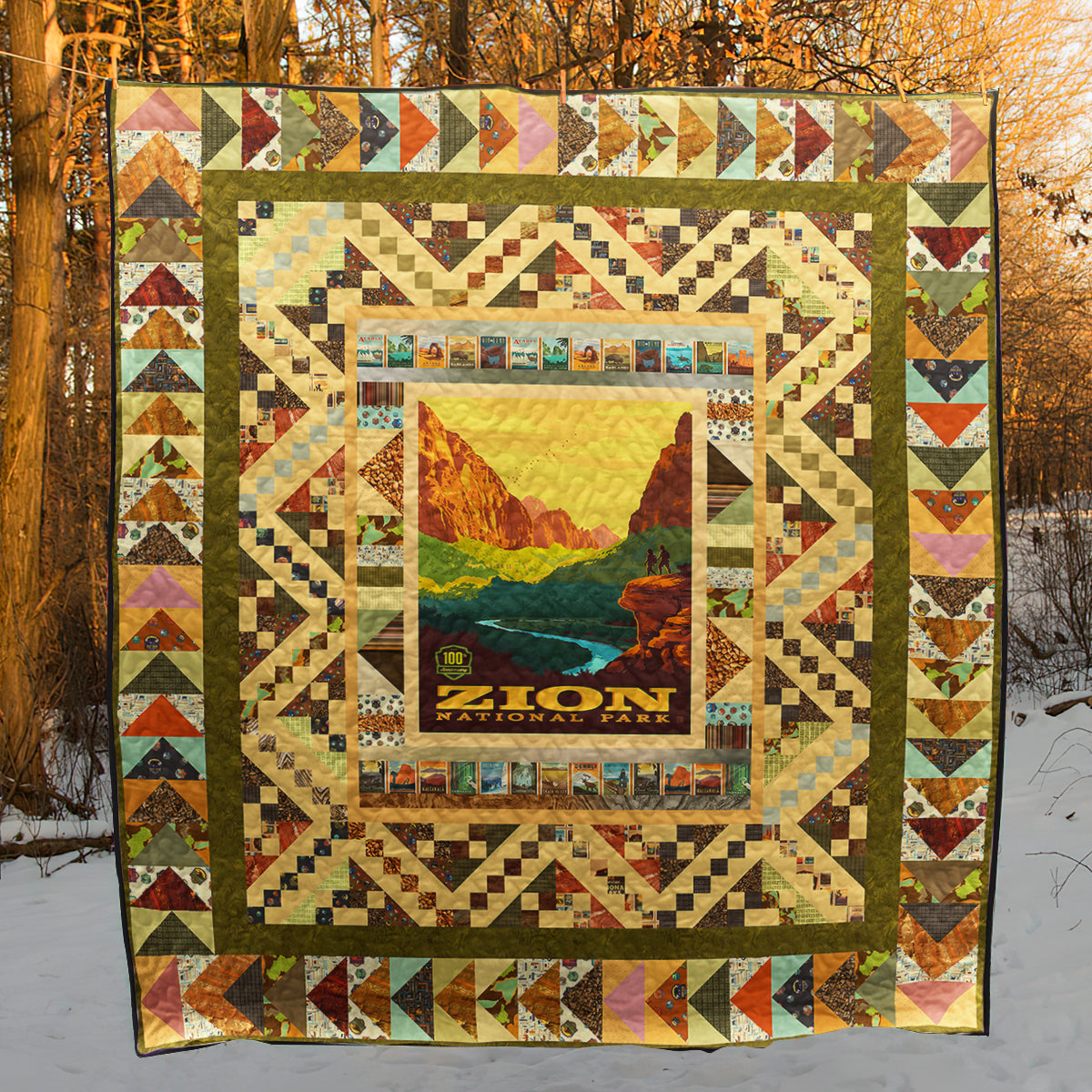 Zion National Park Quilt Blanket HN110606M