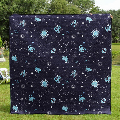 Zodiac Constellation CL12100772MDQ Quilt Blanket