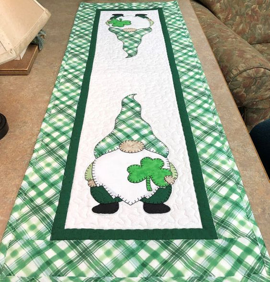 Gnome St. Patrick's Day CLA130324101 Quilted Table Runner