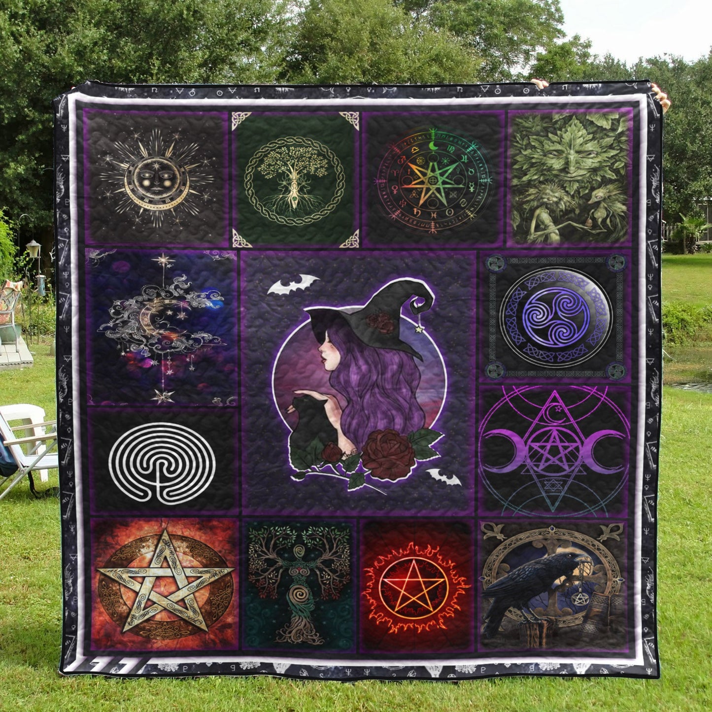 Pagan Symbols Wicca CL110607 Quilt Blanket