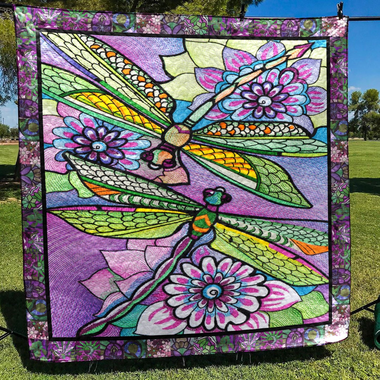 Dragonfly HM140607 Quilt Blanket