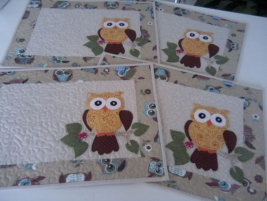 Owl CLA04122349 Quilted Placemats