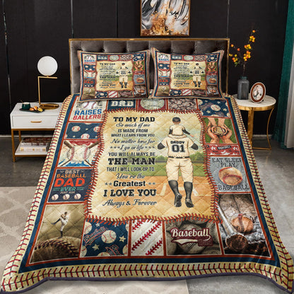 Best Baseball Dad Ever - Happy Father's Day Quilt Bedding Set TL17042301QB