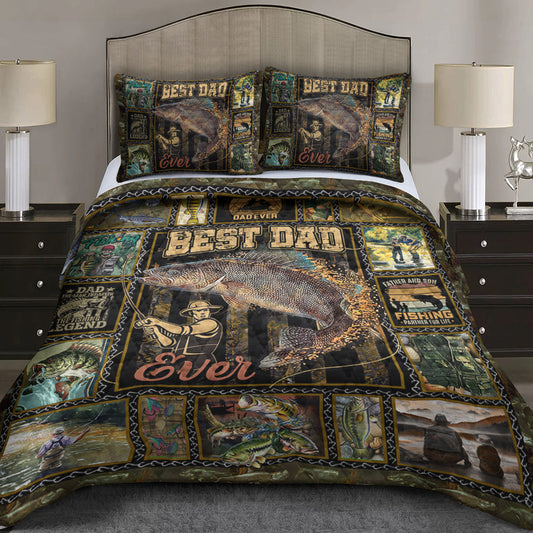 Best Dad Ever Fishing - Happy Father's Day Quilt Bedding Set TL12042302QB