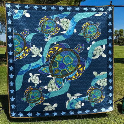 Blue Sea Turtle CLT170610 Quilt Blanket