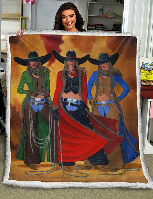 Cowgirl HM191005D Sherpa Fleece Blanket