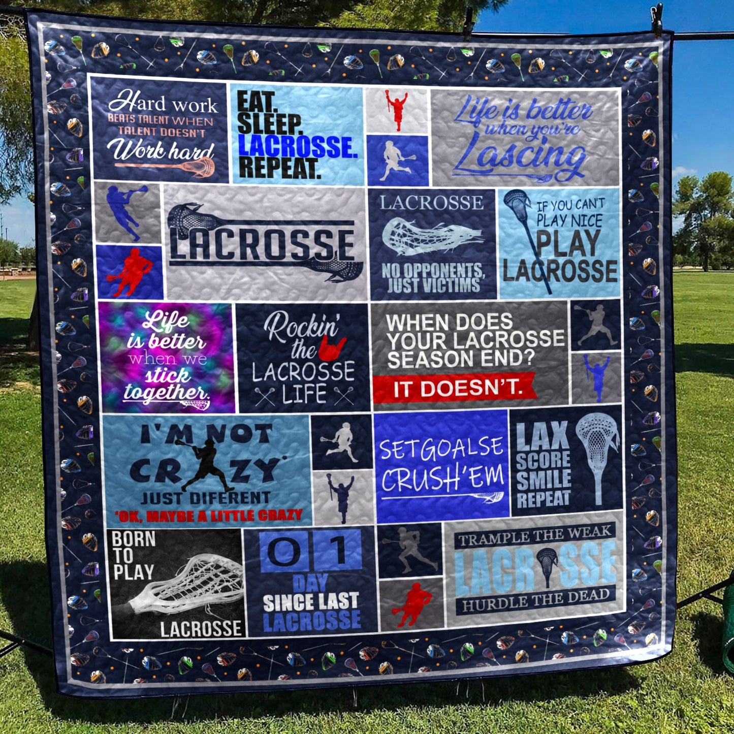 Rockin The Lacrosse Life PK280518 Quilt Blanket