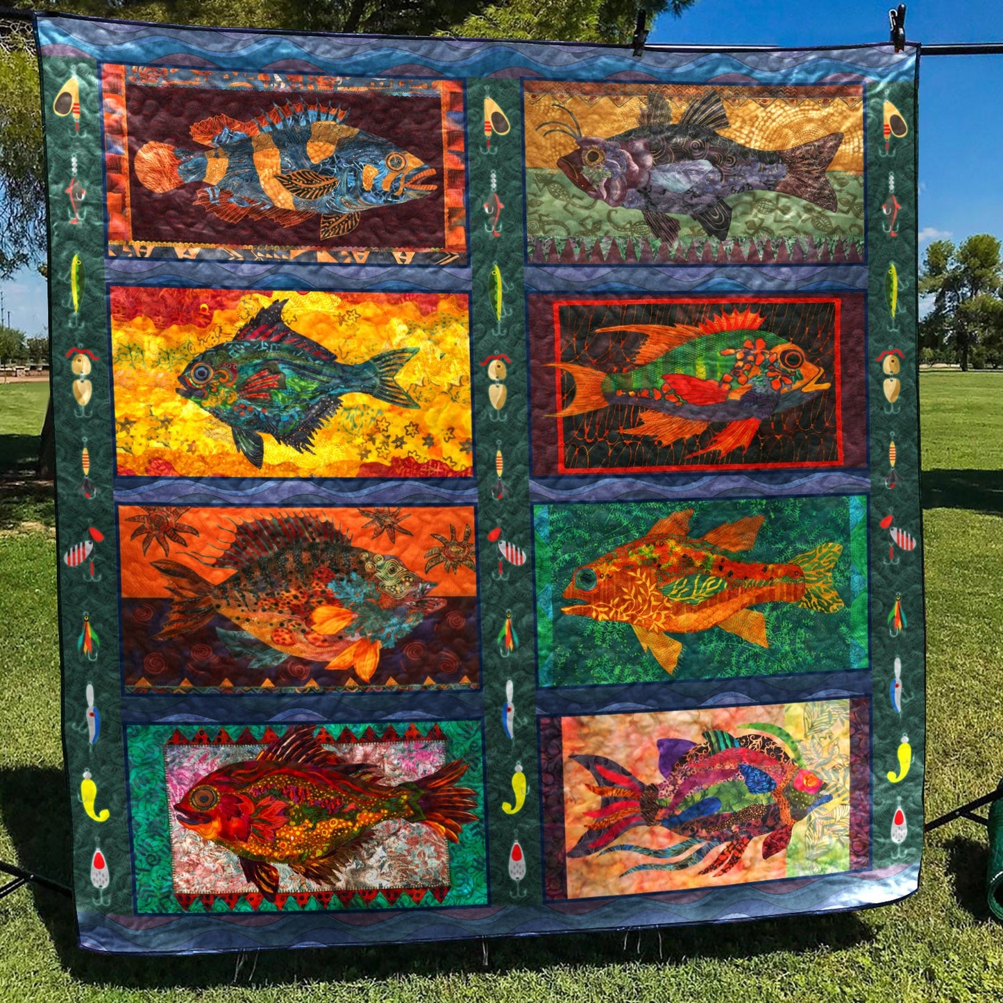 Fishing TL80014 Quilt Blanket