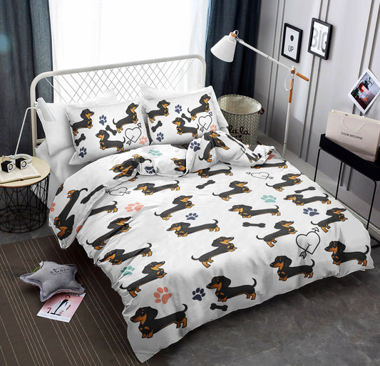 dachsund and hearts CLA22100868B Bedding Sets