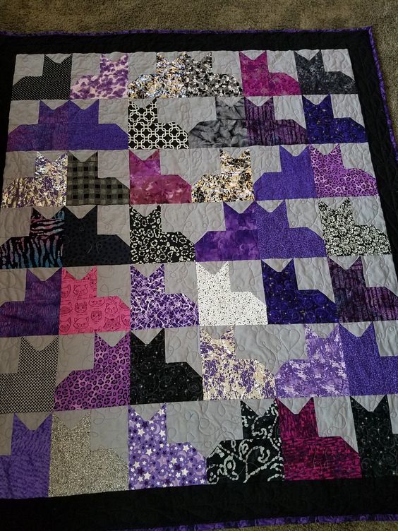 Purple Cat CLA15112341 Quilt Blanket