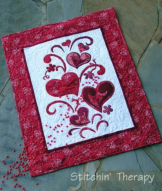 Heart CLA120324190 Quilted Placemats