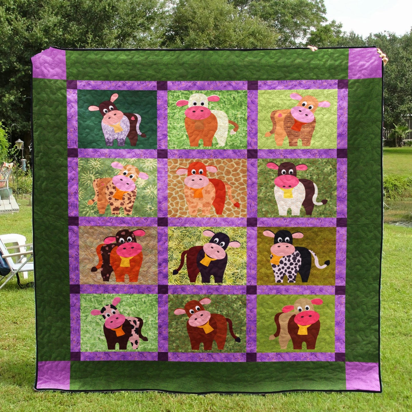 Cow HN140603 Quilt Blanket