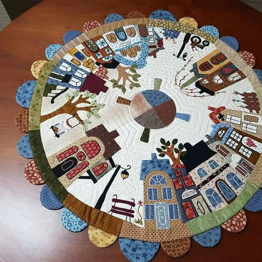 Houses CLA040124376 Quilted Round Mat