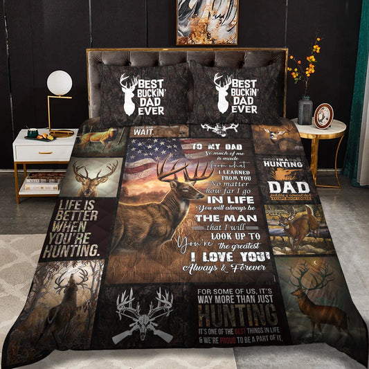 Best Bucking Dad Ever - Happy Father's Day Quilt Bedding Set HM17042312QB