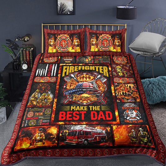 Firefighter Make The Best Dad - Happy Father's Day Quilt Bedding Set TL14042302QB