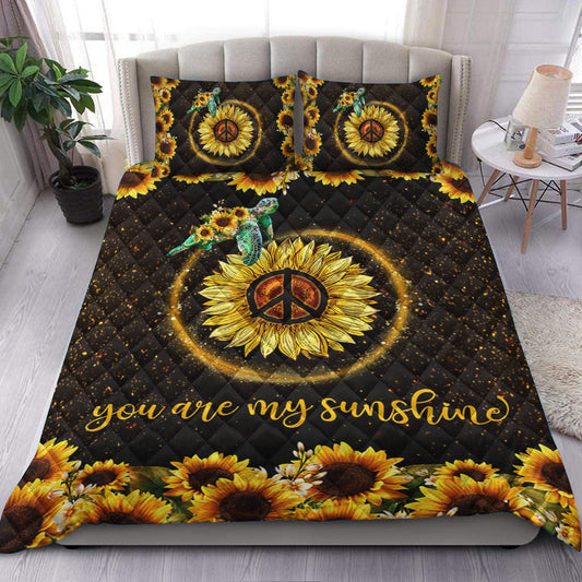 Turtle Sunflower Quilt Bedding Set HM270902T