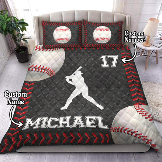 Personalized Baseball Quilt Bedding Set HM230903T