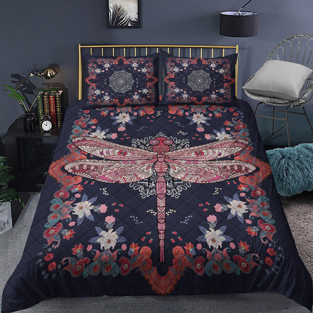 Dragonfly Quilt Bedding Set HM140908T