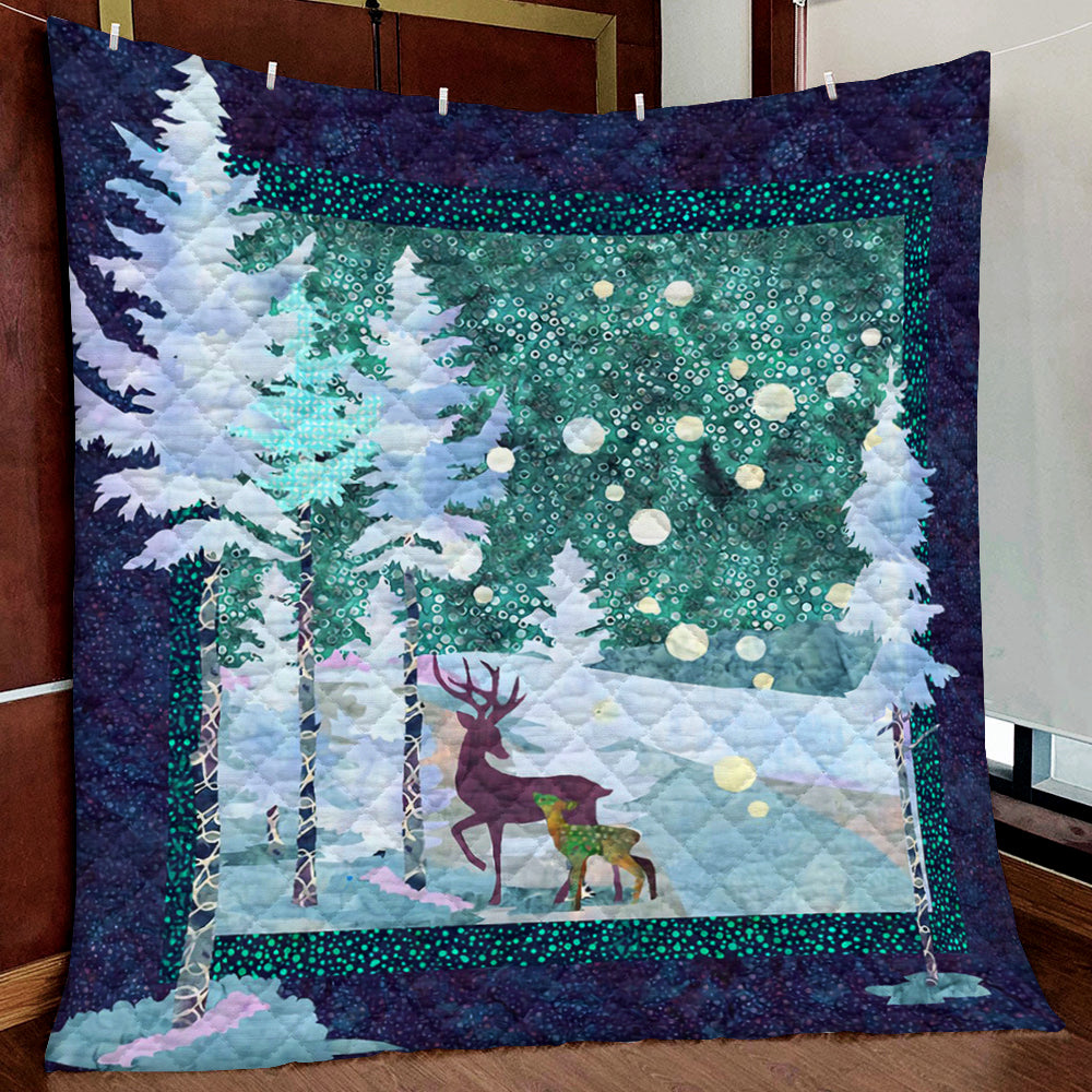 Winter Deer Quilt Blanket HM131008