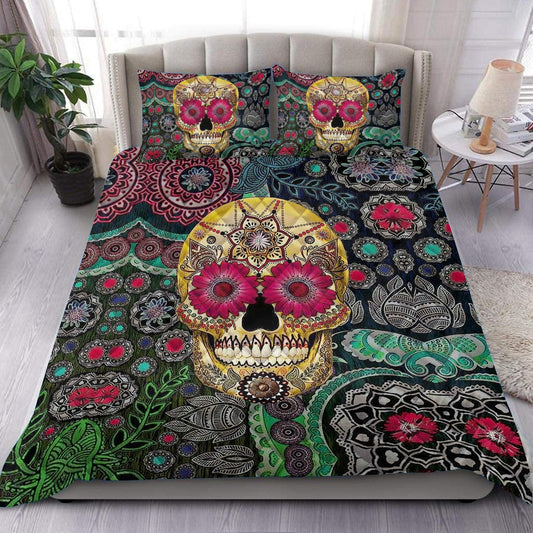 Sugar Skull Quilt Bedding Set HN240901T