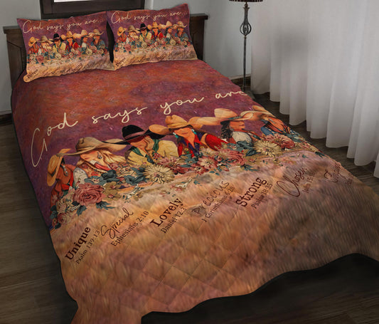 Cowgirl Flower Quilt Bedding Set HN100901T