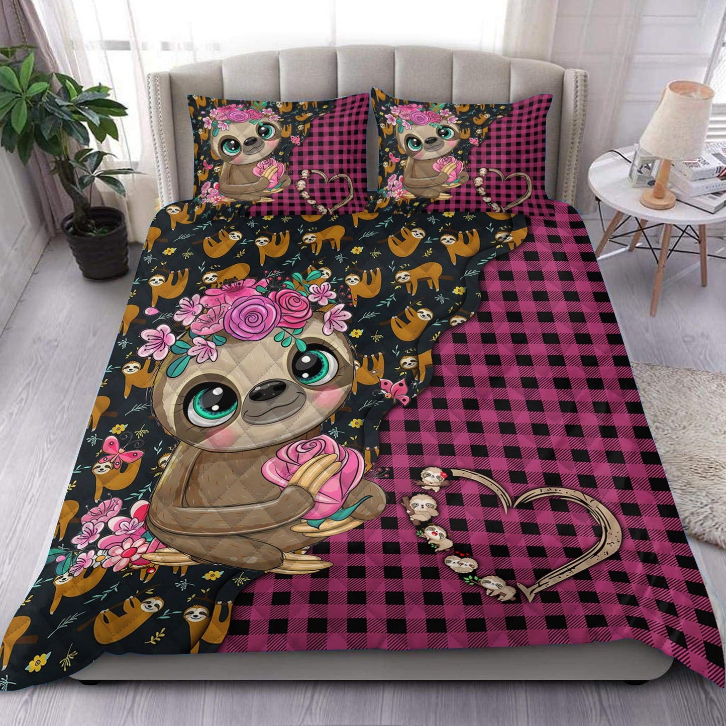 Love Sloth Quilt Bedding Set HN021002T