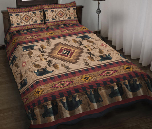 Native Bear Quilt Bedding Set HN140902T