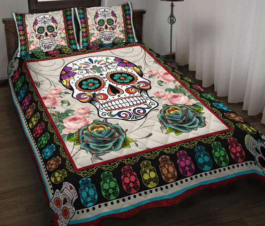 Sugar Skull Quilt Bedding Set HN270903T