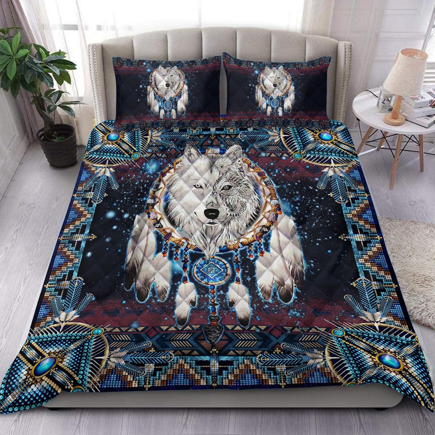 Wolf Native Quilt Bedding Set HN230903T