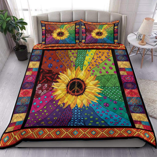 Sunflower Hippie Quilt Bedding Set HN150906T