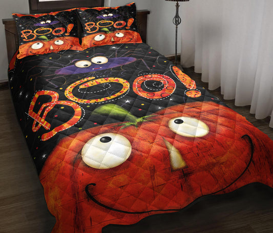 Boo Pumpkin Quilt Bedding Set HN090906T