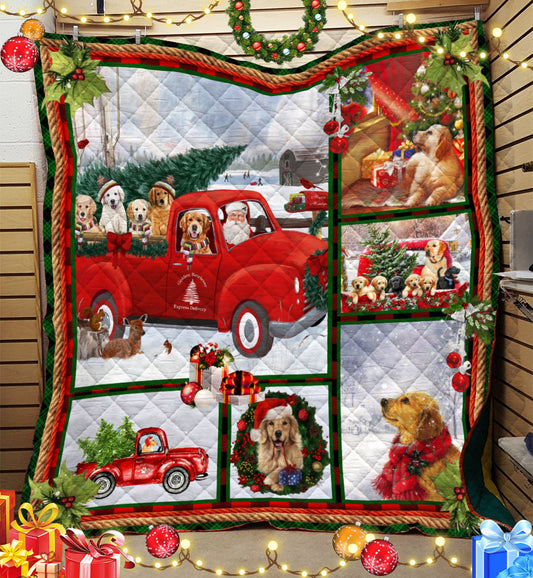 Golden Retriever Christmas Quilt Blanket HN251001T
