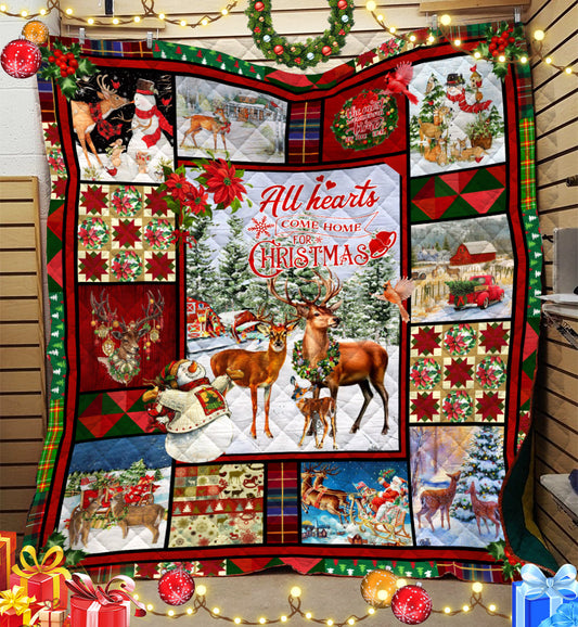 Deer Christmas Quilt Blanket HN021101T