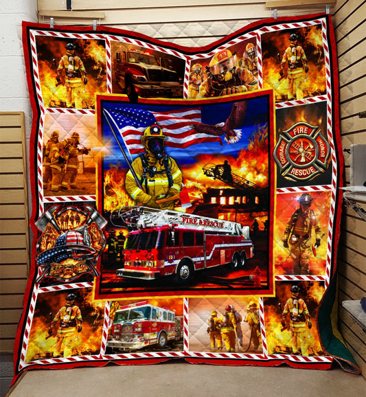 Firefighter Quilt Blanket HN051102T