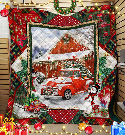 Red Truck Christmas Quilt Blanket HN221002T