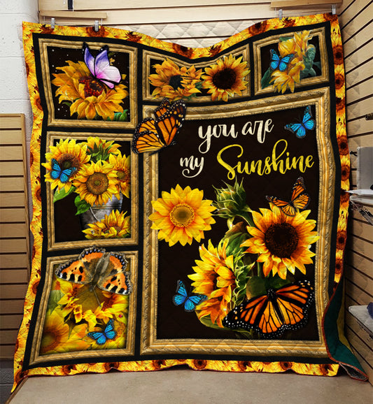 Sunflower Butterfly Quilt Blanket HN301002T