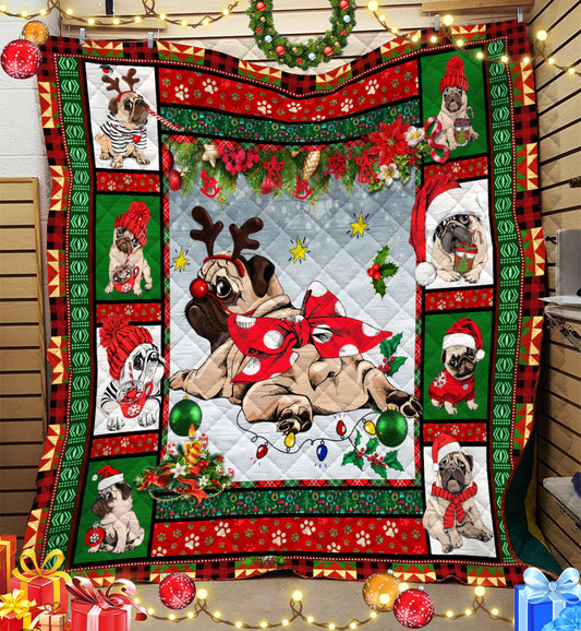 Pug Christmas Quilt Blanket HN261003T