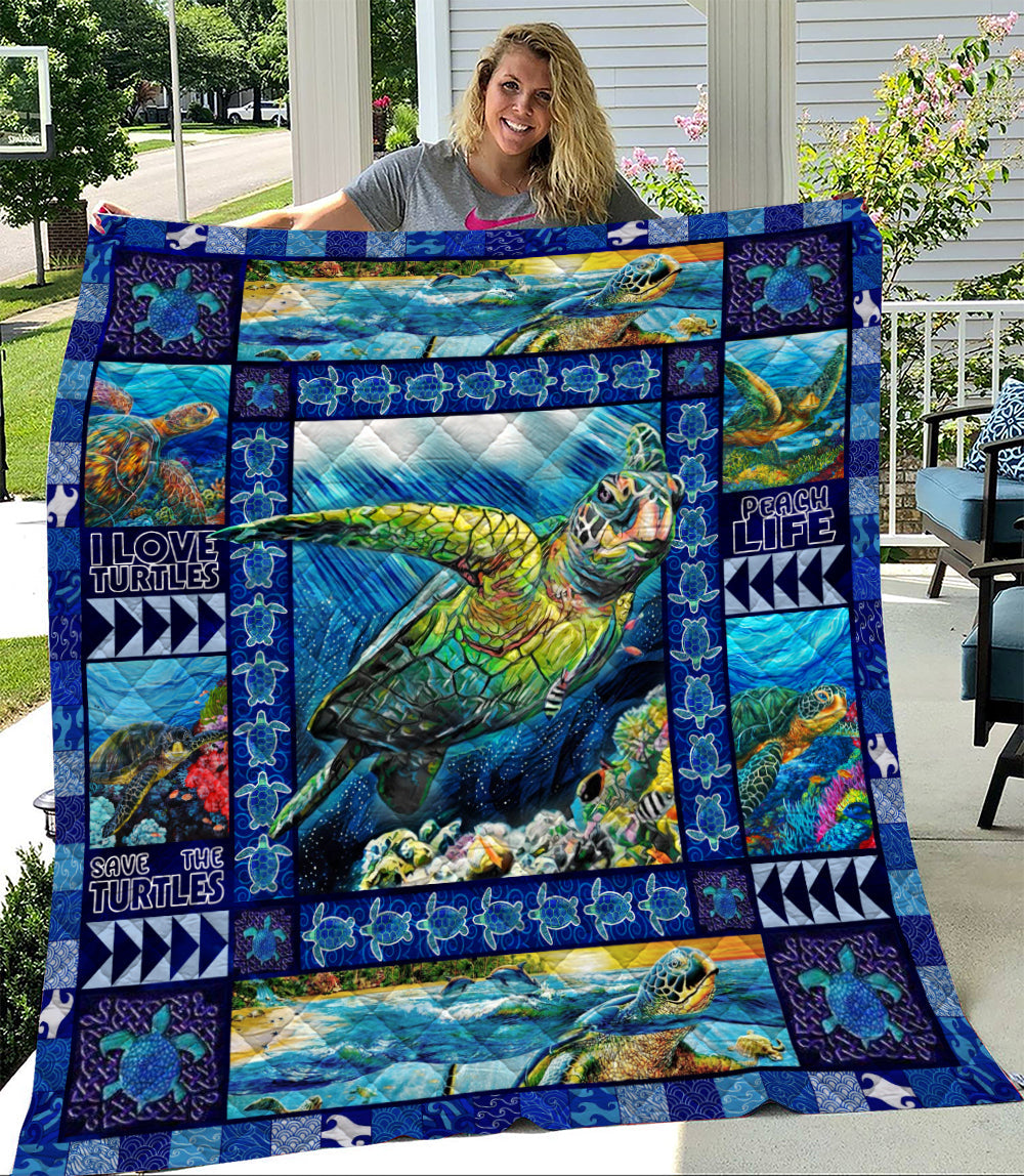 Love Turtle Quilt Blanket HN261004T